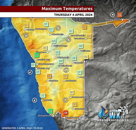 namibia weather map